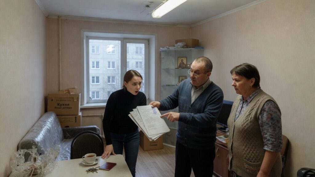 Родители с папкой документов: юридически собственники они, дочь в шоке