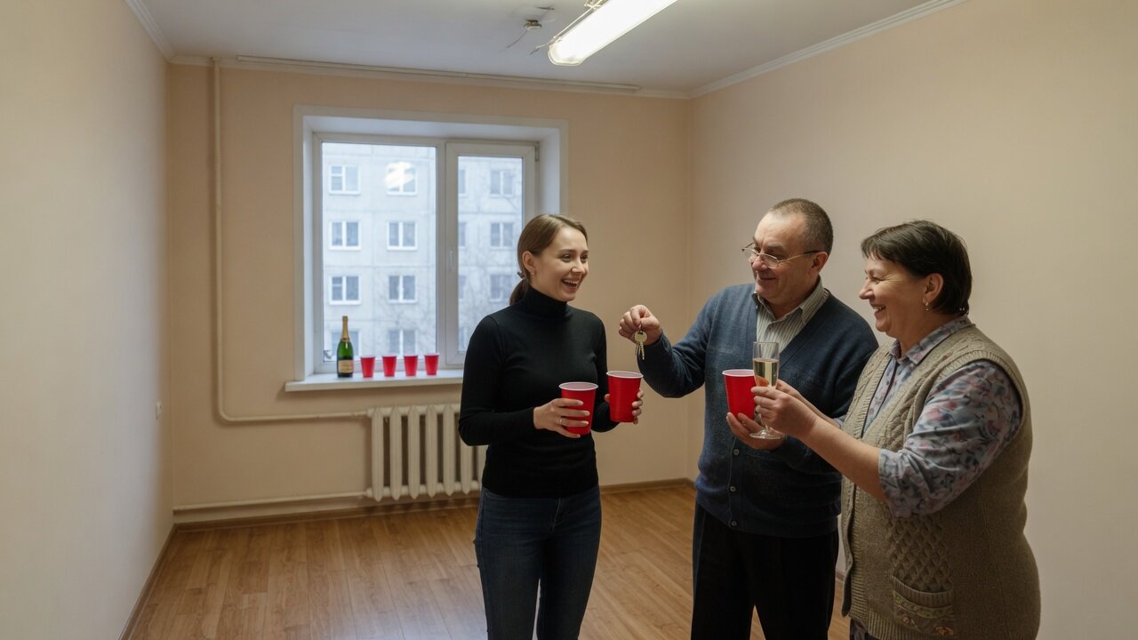 Родители вручают ключи: «живите, это ваш дом»