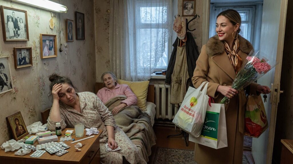 Одна сестра ухаживает за мамой, вторая уходит нарядная